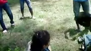 Sipa miaraka amin'ny pussy mando mitsambikina amin'ny akoho